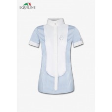 Equiline Dames Wedstrijd shirt Opaline Wit / Licht blauw