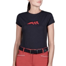 Equiline Dames T-shirt Caren - Navy/Rood