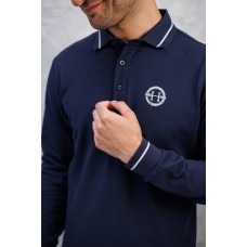 Harcour Heren Polo Pablo Longsleeve - Navy