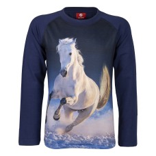 Red Horse Kinder Lange Mouwen T-Shirt Pixel FW23 - Blauw/Navy