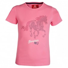 Red Horse Kinder T-shirt Korte mouw - Blush Pink