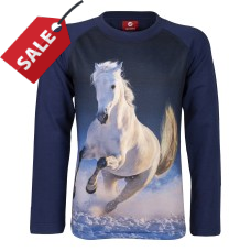 Red Horse Kinder Lange Mouwen T-Shirt Pixel FW23 - Blauw/Navy